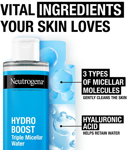 Neutrogena Hydro Boost Triple Micellar Vanduo Micellar Vanduo unisex, 400 ml