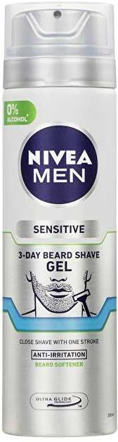Nivea Men Sensitive 3-Day Beard Shaving Gel vyrams, 200 ml