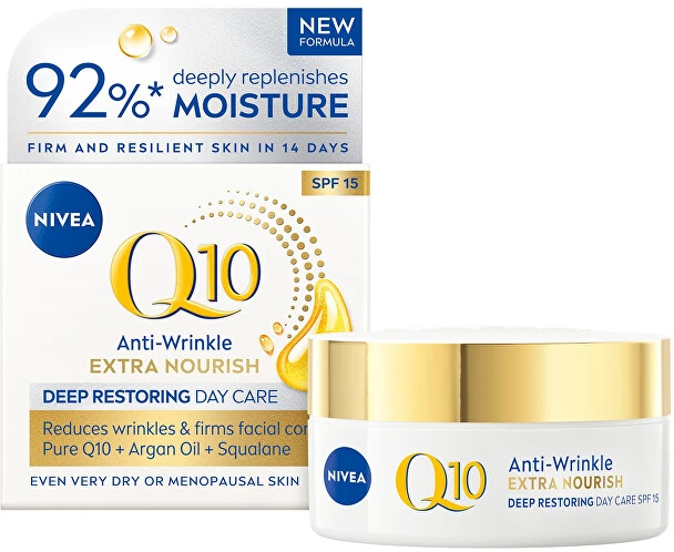 Nivea Q10 Extra Nourish dieninis kremas nuo saulės, 50 ml