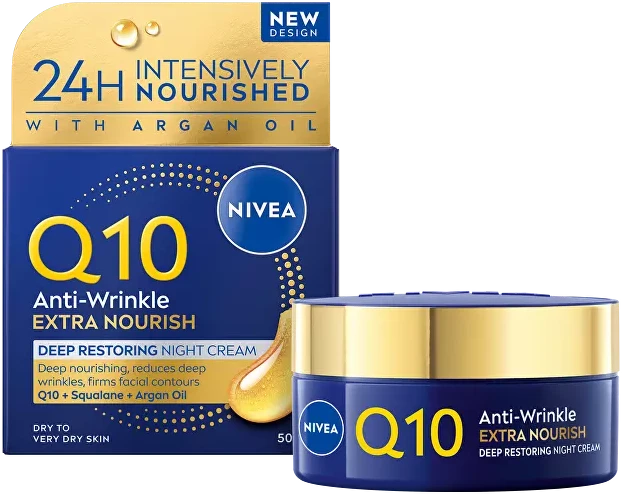 Nivea Q10 Extra Nourish naktinis kremas, 50 ml