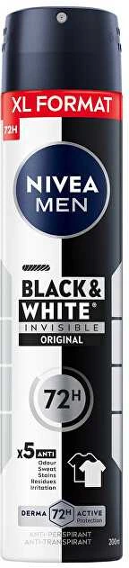 Nivea Men Invisible For Juodas & Baltas Antiperspirant, 200 ml