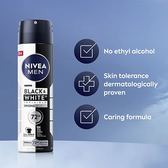 Nivea Men Invisible For Juodas & Baltas Antiperspirant, 200 ml