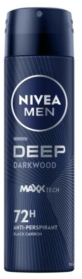 Nivea Men Deep Juodas Carbon Antiperspirant vyrams, 150 ml
