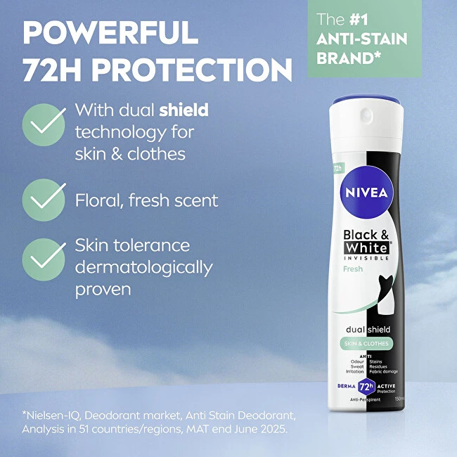 Nivea Juodas & Baltas Invisible Fresh Antiperspirant moterims, 200 ml