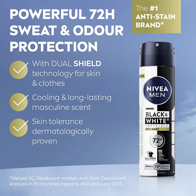 Nivea Men Black & White Epic Night aerozolinis dezodorantas