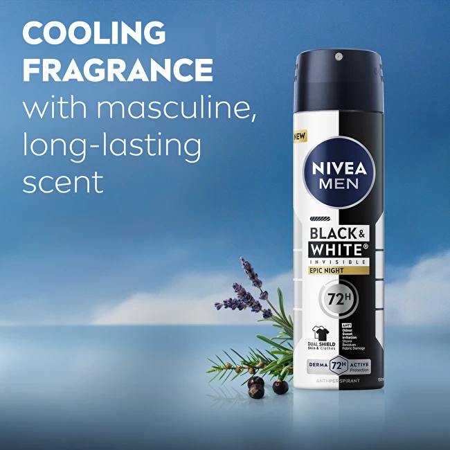 Nivea Men Black & White Epic Night antiperspirantas su levandomis