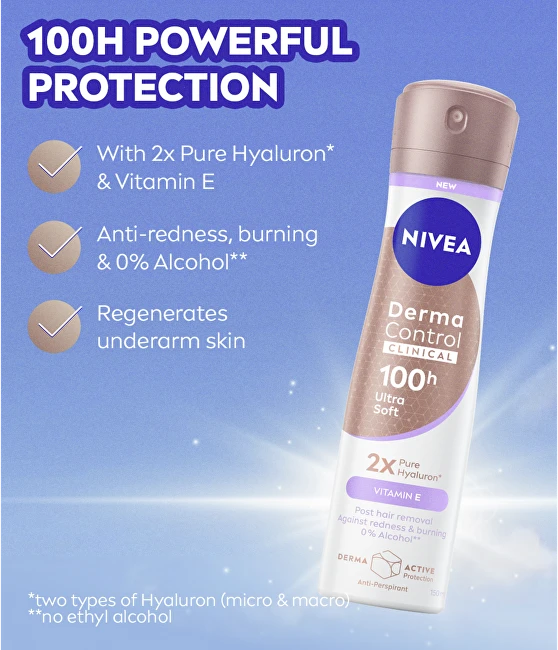 Nivea Derma Control 100h antiperspirantas su hialuronu