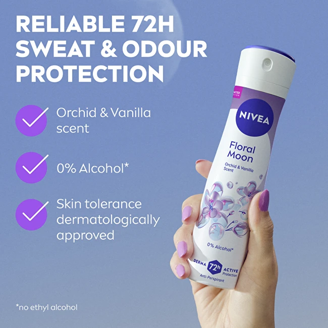 Nivea Floral Moon purškiamas antiperspirantas su savybių aprašymu