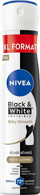 Nivea Juodas & Baltas Invisible Silky Smooth Antiperspirant moterims, 200 ml