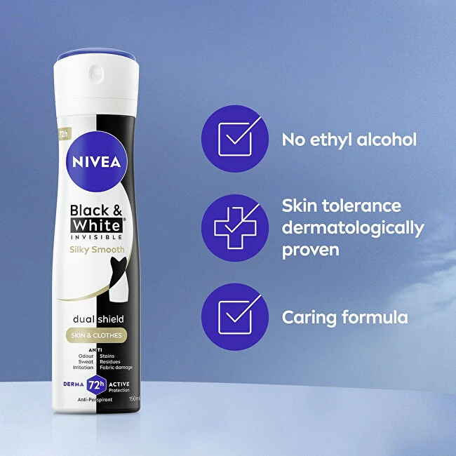 Nivea Juodas & Baltas Invisible Silky Smooth Antiperspirant moterims, 200 ml