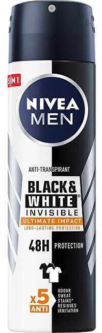 Nivea Men Invisible For Juodas & Baltas Ultimate Impact Antiperspirant vyrams, 150 ml