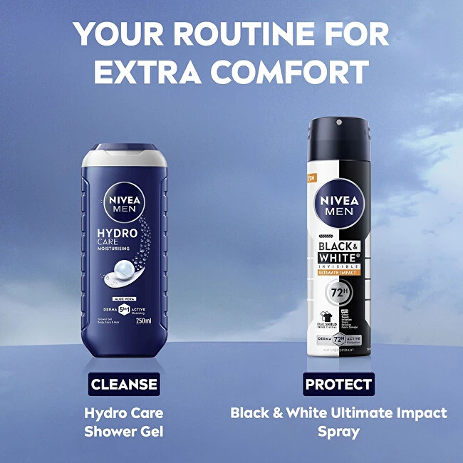 Nivea Men Invisible For Juodas & Baltas Ultimate Impact Antiperspirant vyrams, 150 ml
