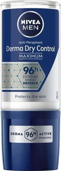 Nivea Ball antiperspirantas vyrams, Derma Dry Control (antiperspirantas), 50 ml