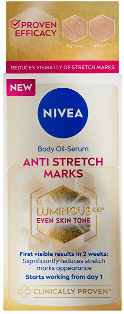 Nivea Luminous 630 kūno aliejus-serumas nuo strijų
