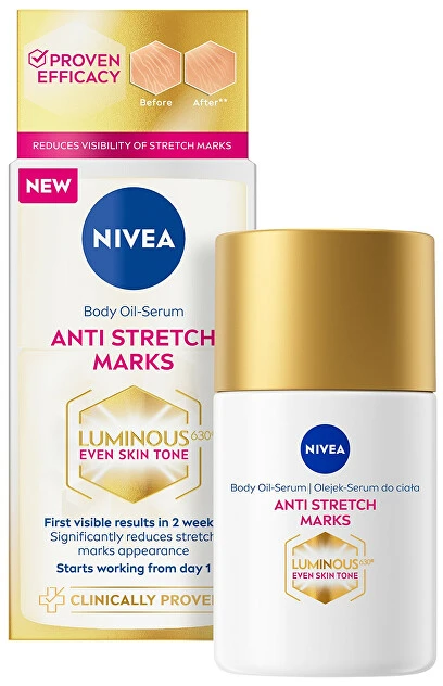 Nivea Luminous 630 kūno aliejus-serumas nuo strijų