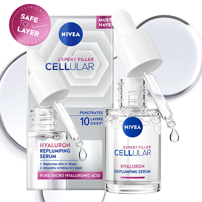 Nivea Cellular Expert Filler Hyaluron drėkinamasis serumas nuo raukšlių, 15 ml