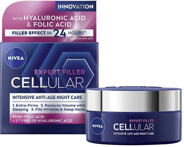 Nivea Hyaluron Cellular Filler + Stangrinamasis naktinis kremas nuo raukšlių 50ml