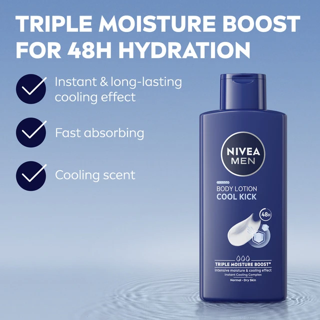 Nivea „Cool Kick“ kūno losjonas vyrams, 400 ml