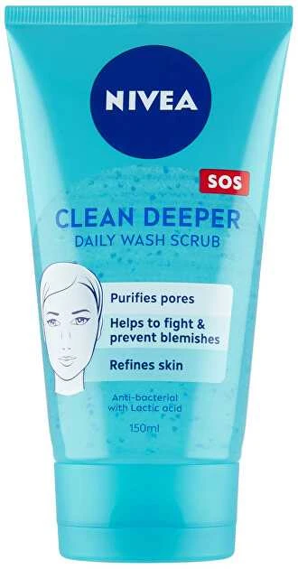 Nivea Clean Deeper Daily Wash šveitiklis Peeling moterims, 150 ml