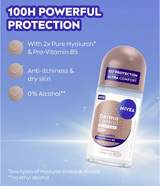 Nivea Derma Control rutulinis dezodorantas su 100h apsauga