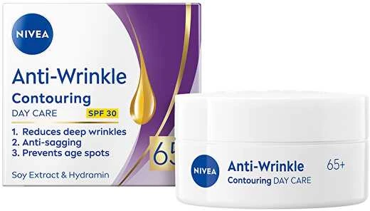 Nivea Dieninis veido kontūrų gerinimo kremas 65+ SPF 30 (raukšles mažinantis veido kontūravimo kremas dienoje) 50 ml