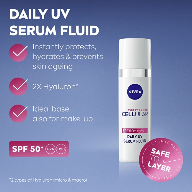 Nivea Daily UV serumas SPF 50+ Cellular Expert Filler Fluid, 50 ml