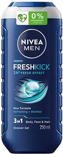 Nivea „Men Fresh Kick“ dušo želė veidui, kūnui ir plaukams, 250 ml