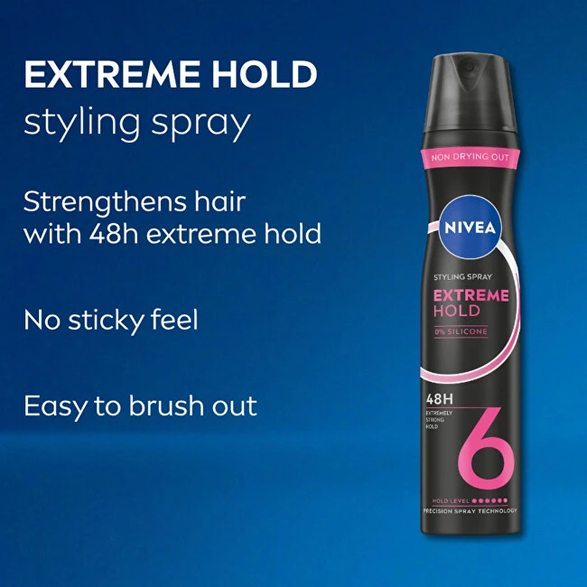 Nivea Extreme Hold Styling Purškiklis Plaukų lakas moterims, 250 ml