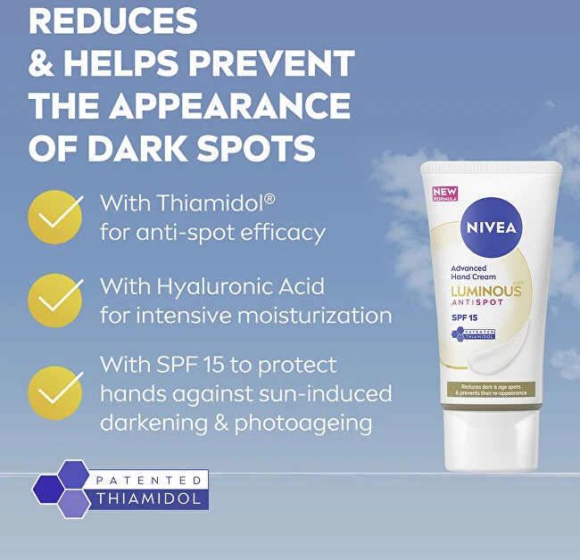 Nivea „Luminous630®“ rankų kremas nuo spalvos pakitimų SPF15, 50 ml
