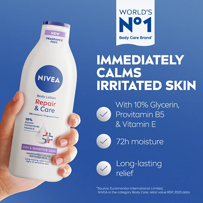 Nivea Kūno losjonas sausai ir jautriai odai „Repair & Care“ (kūno losjonas) 400 ml