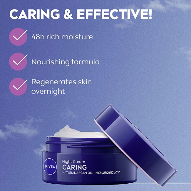 „Nivea Essentials S“ regeneruojamasis naktinis kremas sausai ir jautriai odai, 50 ml