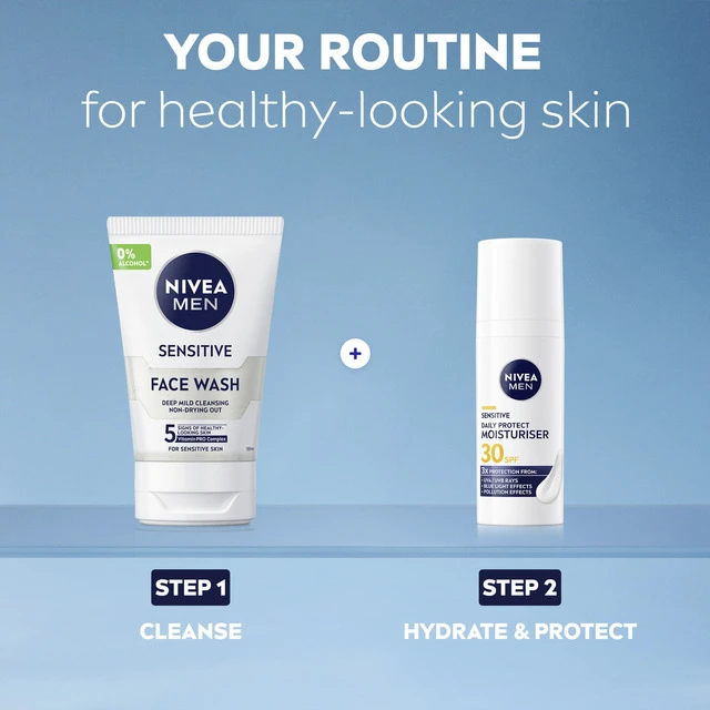 Nivea Drėkinamasis dieninis kremas vyrams SPF 30 Men Sensitive (kasdienis apsauginis drėkiklis) 50 ml