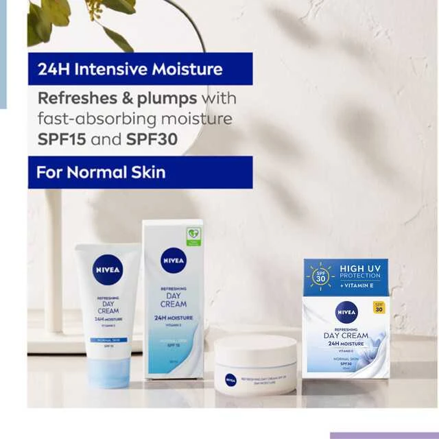 Nivea drėkinamasis dieninis kremas nuo saulės SPF 30 Essential (gaivus dieninis kremas) 50 ml