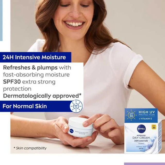 Nivea drėkinamasis dieninis kremas nuo saulės SPF 30 Essential (gaivus dieninis kremas) 50 ml