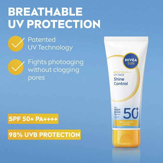 Nivea Apsauginis veido kremas „Shine Control SPF 50+“ 40 ml
