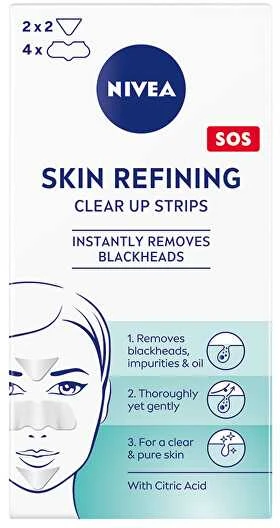 Nivea Skin Refining SOS Clear Up Strips Local Care moterims, 8 vnt
