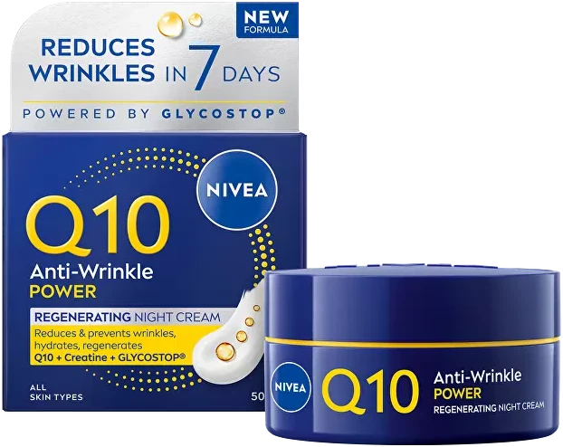 Nivea regeneruojamasis naktinis kremas nuo raukšlių su Q10 Power 50 ml