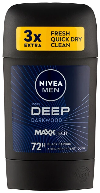 Nivea Men Deep Juodas Carbon Antiperspirant vyrams, 50 ml