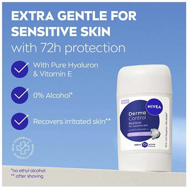 Nivea Derma Control Restore 50ml pieštukinis antiperspirantas