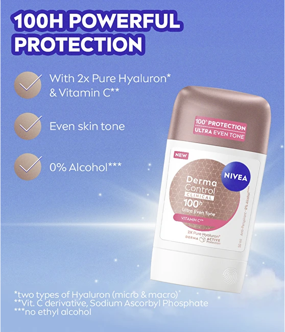 Nivea Kietas antiperspirantas „Derma Dry Control“ 50 ml