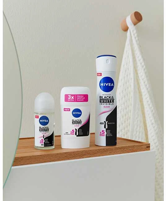 Nivea Kietas antiperspirantas „Invisible For Juodas & Baltas Clear“, 50 ml