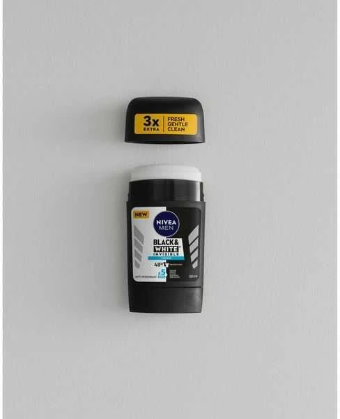 Nivea Men Invisible For Juodas & Baltas Antiperspirant, 50 ml