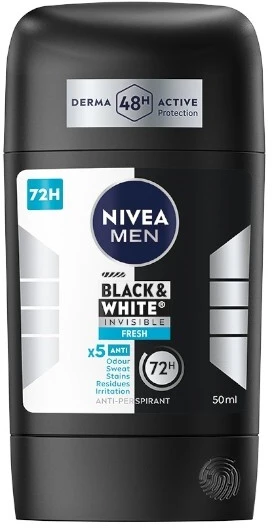 Nivea Men Invisible For Juodas & Baltas Antiperspirant, 50 ml