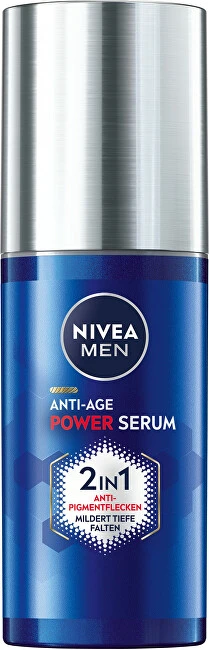 Nivea Men Power Anti-Age Serum 2in1 senėjimo požymius mažinantis serumas nuo raukšlių ir pigmentinių dėmių, 30 ml