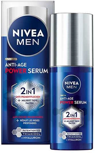 Nivea Men Power Anti-Age Serum 2in1 senėjimo požymius mažinantis serumas nuo raukšlių ir pigmentinių dėmių, 30 ml