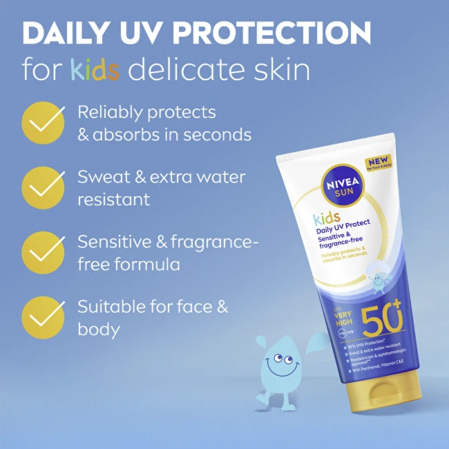 Nivea Apsauginis pienelis nuo saulės SPF 50+ vaikams, kasdienis UV apsauginis pienelis, 100 ml