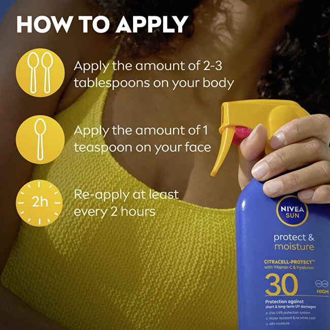 Nivea Sunscreen Purškiklis SPF 30 Protect & Moisture 250 ml