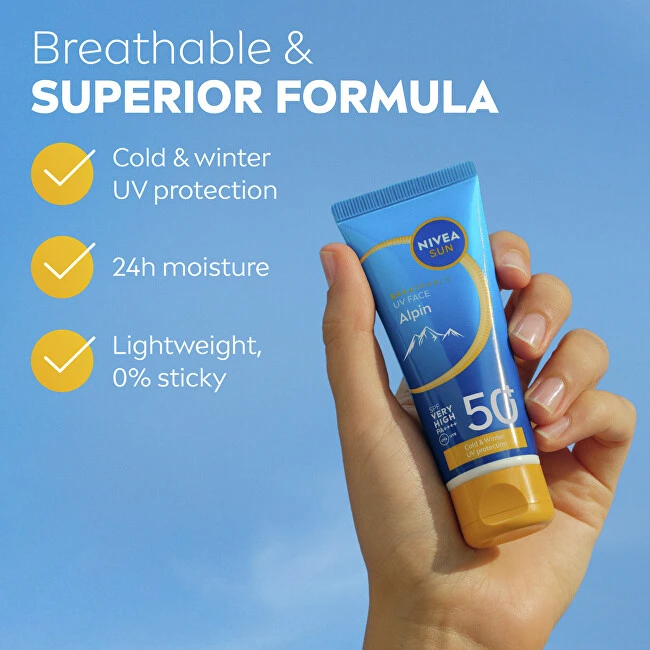 Nivea Apsauginis veido kremas nuo saulės SPF 50+ Alpin UV, 40 ml