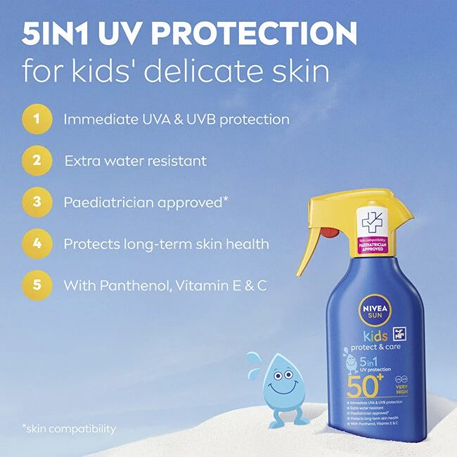 Nivea „Sun Kids Protect & Care“ apsauginis kremas nuo saulės vaikams su labai didele SPF50+ apsauga, 250 ml