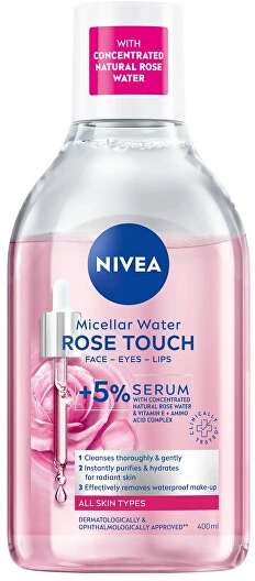 Nivea dvifazis micelinis vanduo su rožių vandeniu (Micellar Rose Vanduo) 400 ml